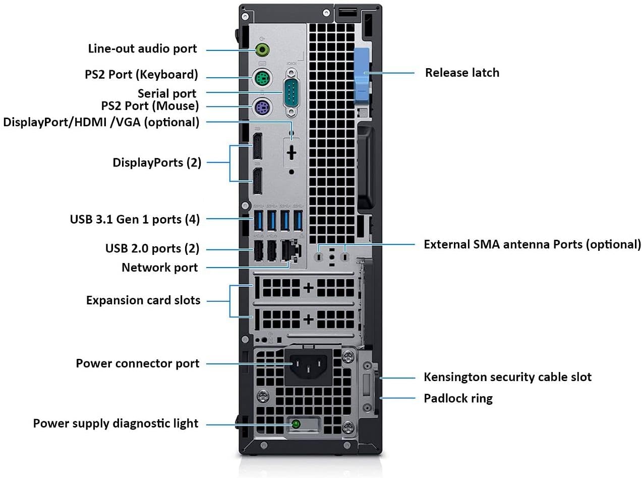 Dell Optiplex 7070 SFF Core i5-9500 - 256GB SSD Hard Drive - 8GB RAM | 6 cores @ 4.4 GHz Win 10 Home Black (Renewed)