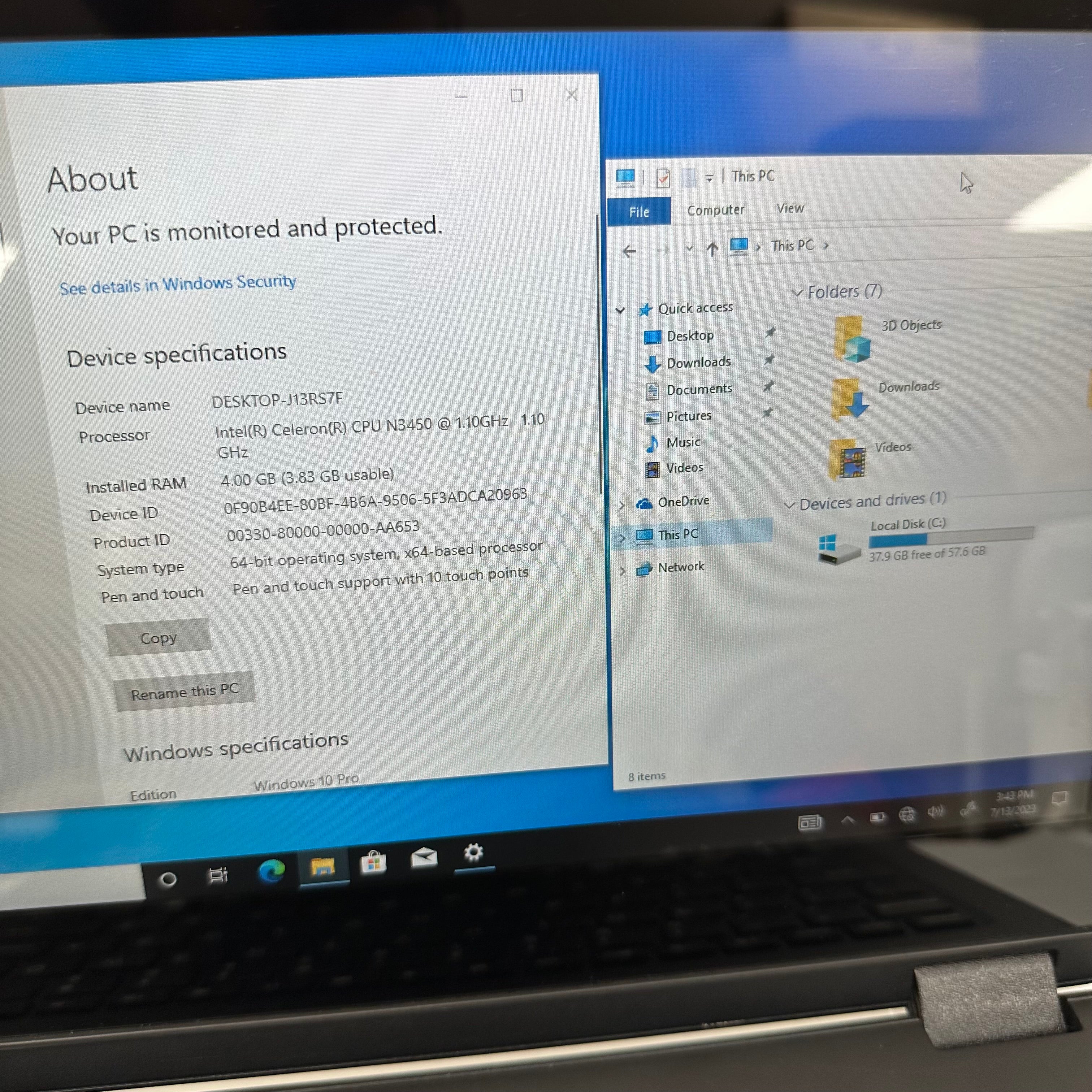 Lenovo 300e 81FI 11.6" Intel Celeron N3450 1.1GHz 4GB 64GB Intel HD Win 10 Pro