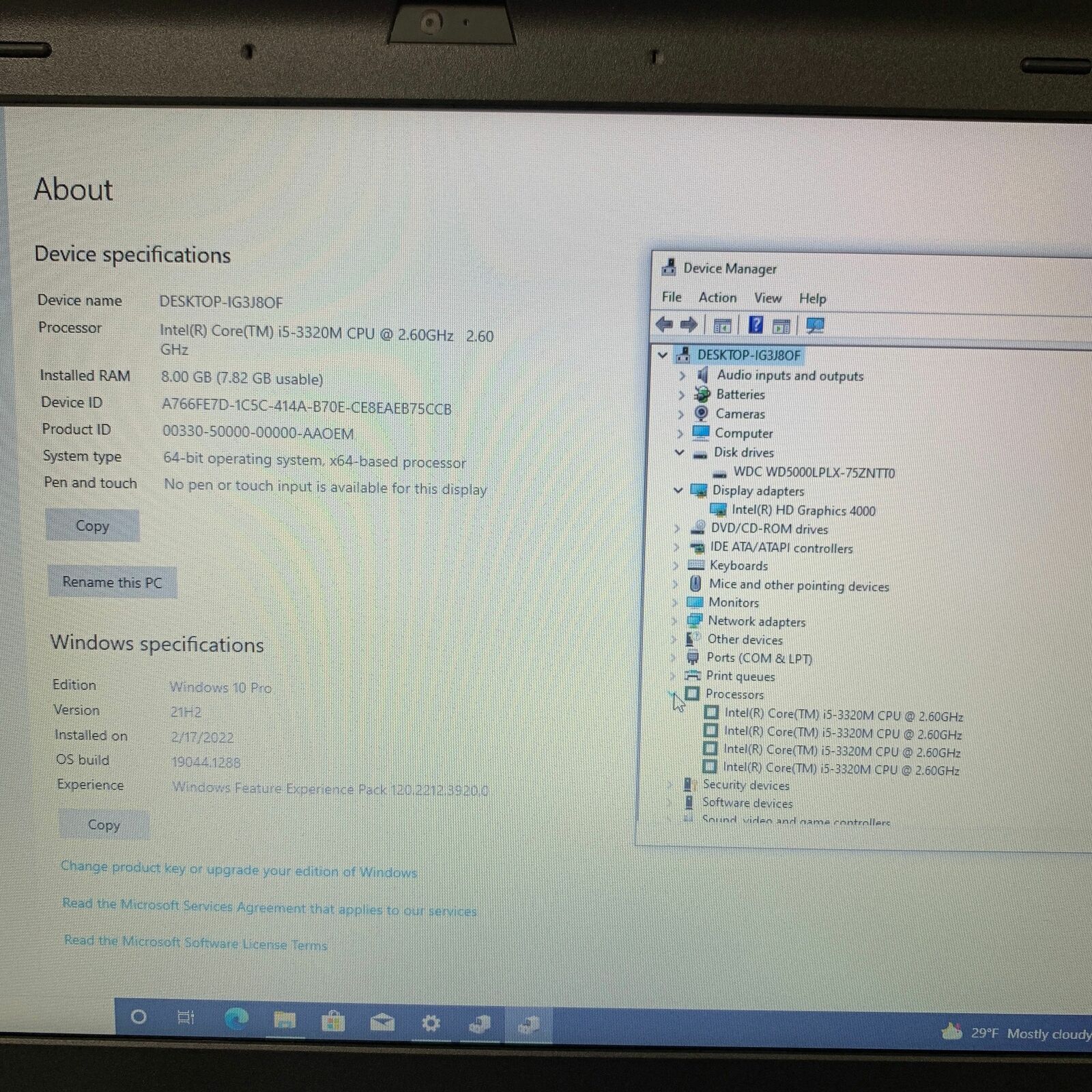 Lenovo ThinkPad T430S i5-3320M 2.60GHz 8GB RAM 500GB HDD Windows 10 Pro Laptop