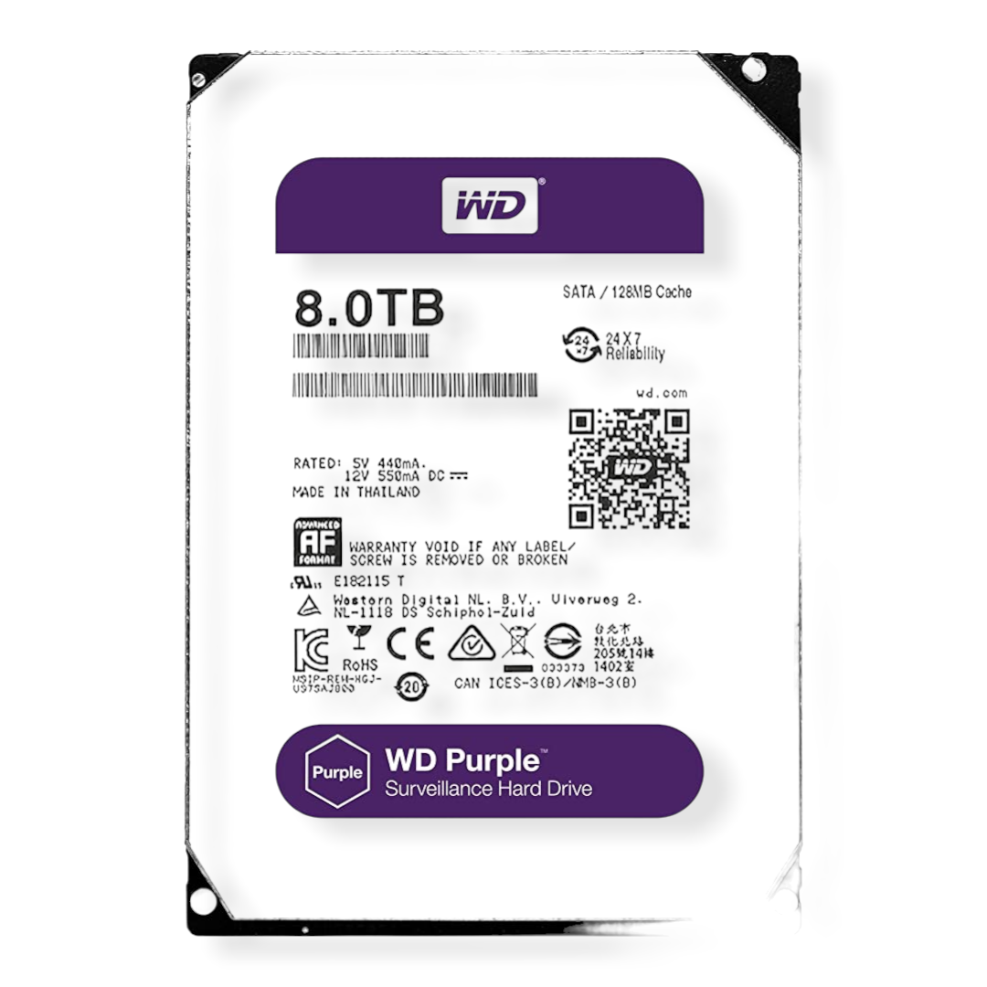 WD Purple 8TB 128MB Cache 3.5" SATA 6.0Gb/s CCTV DVR PC Hard Drive WD80PUZX