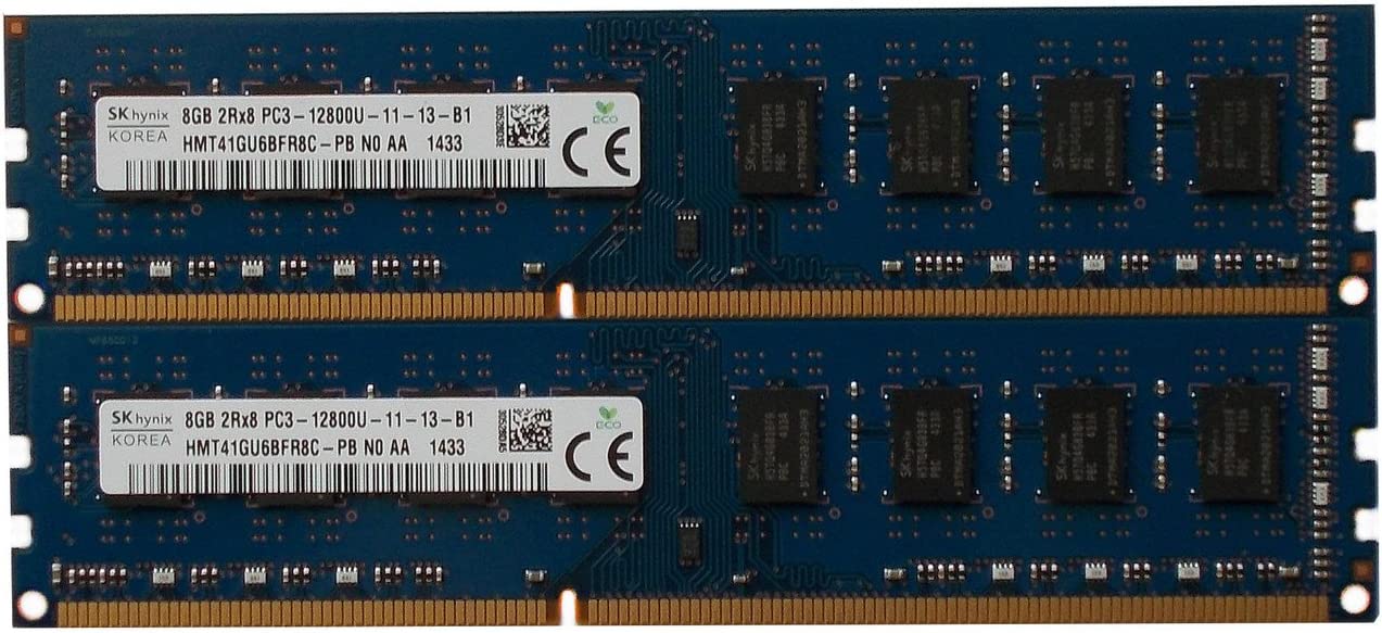 Hynix Original 16GB kit (2 x 8GB), 240-pin DIMM,Unbuffered, Non ECC, DDR3 PC3-12800 Desktop Memory Module