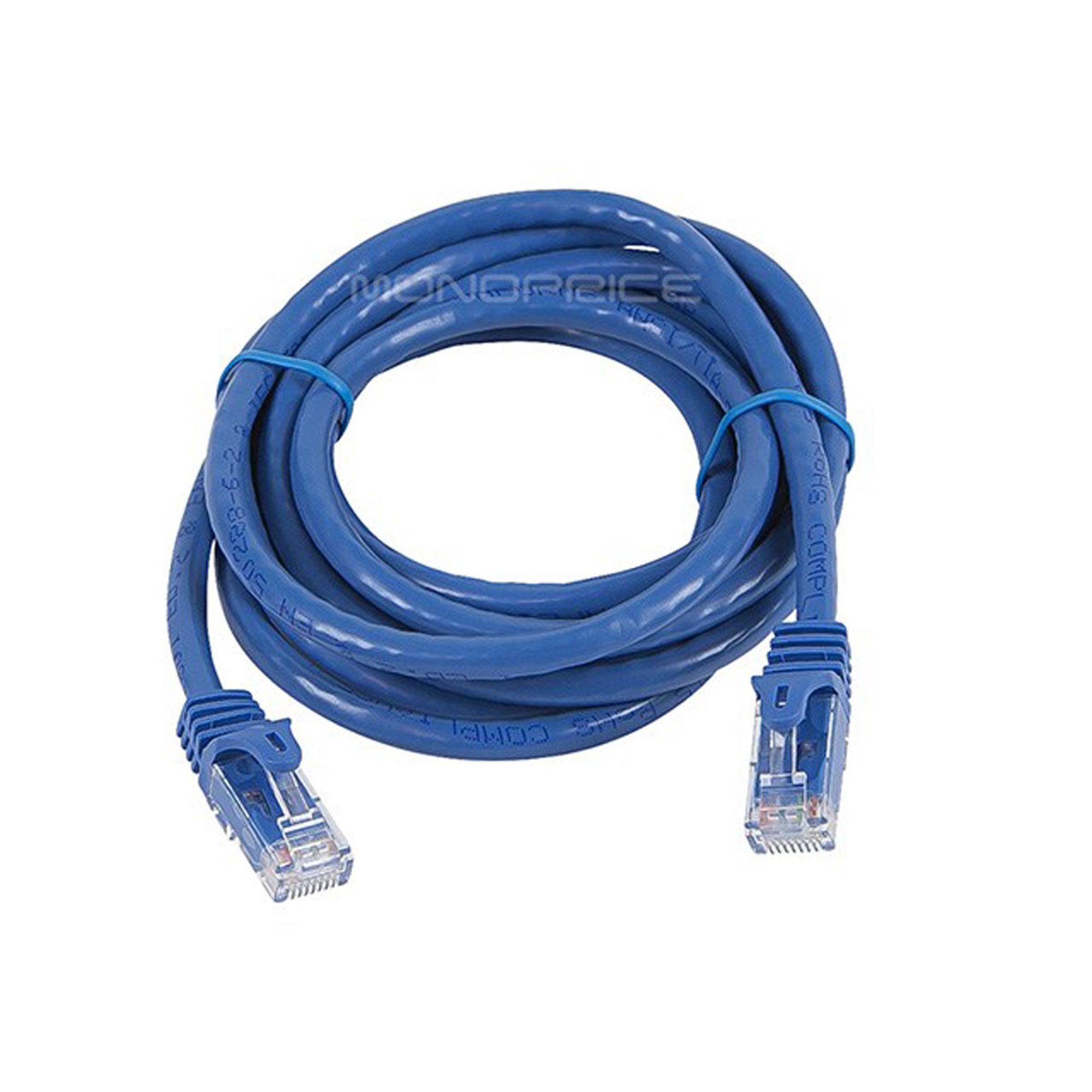 Monoprice Cat6 Ethernet Patch Cable - 7 Feet - Blue | Network Internet Cord - RJ45, Stranded, 550Mhz, UTP, Pure Bare Copper Wire, 24AWG - Flexboot Series